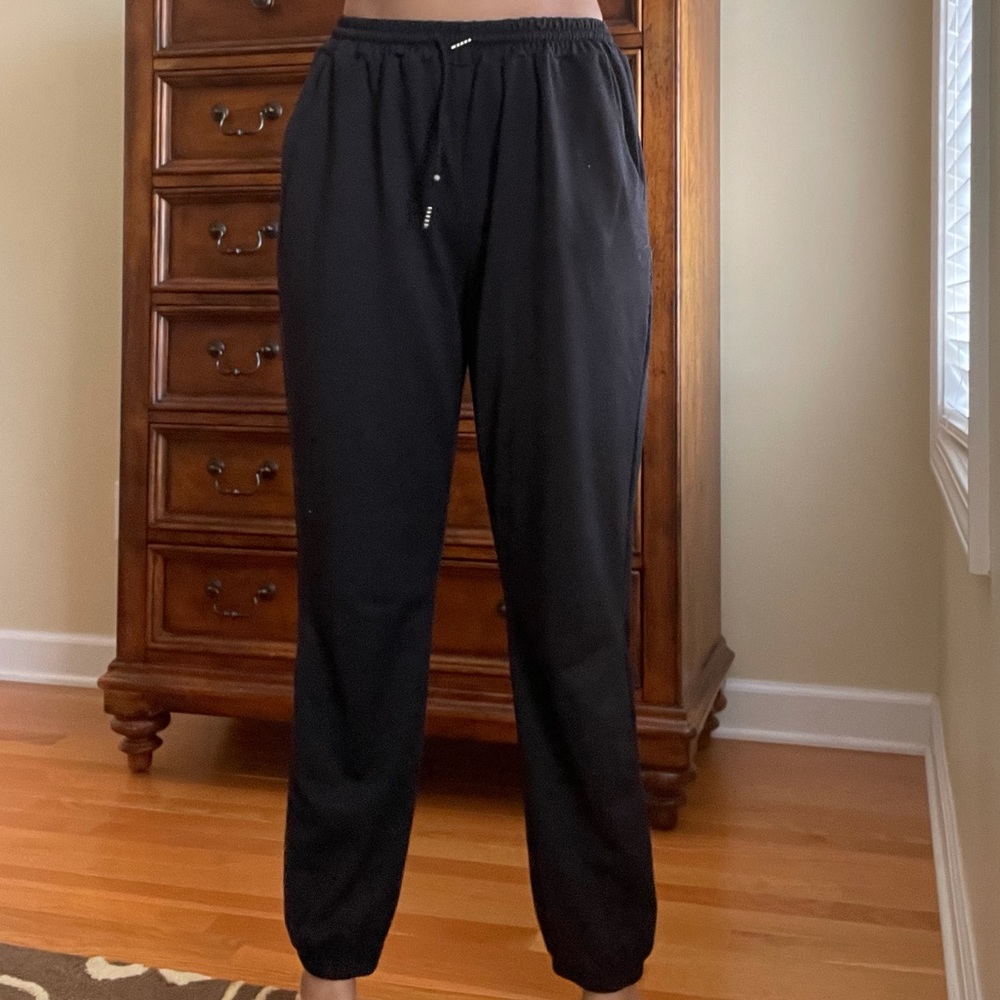 Black high waisted drawstring sweatpants